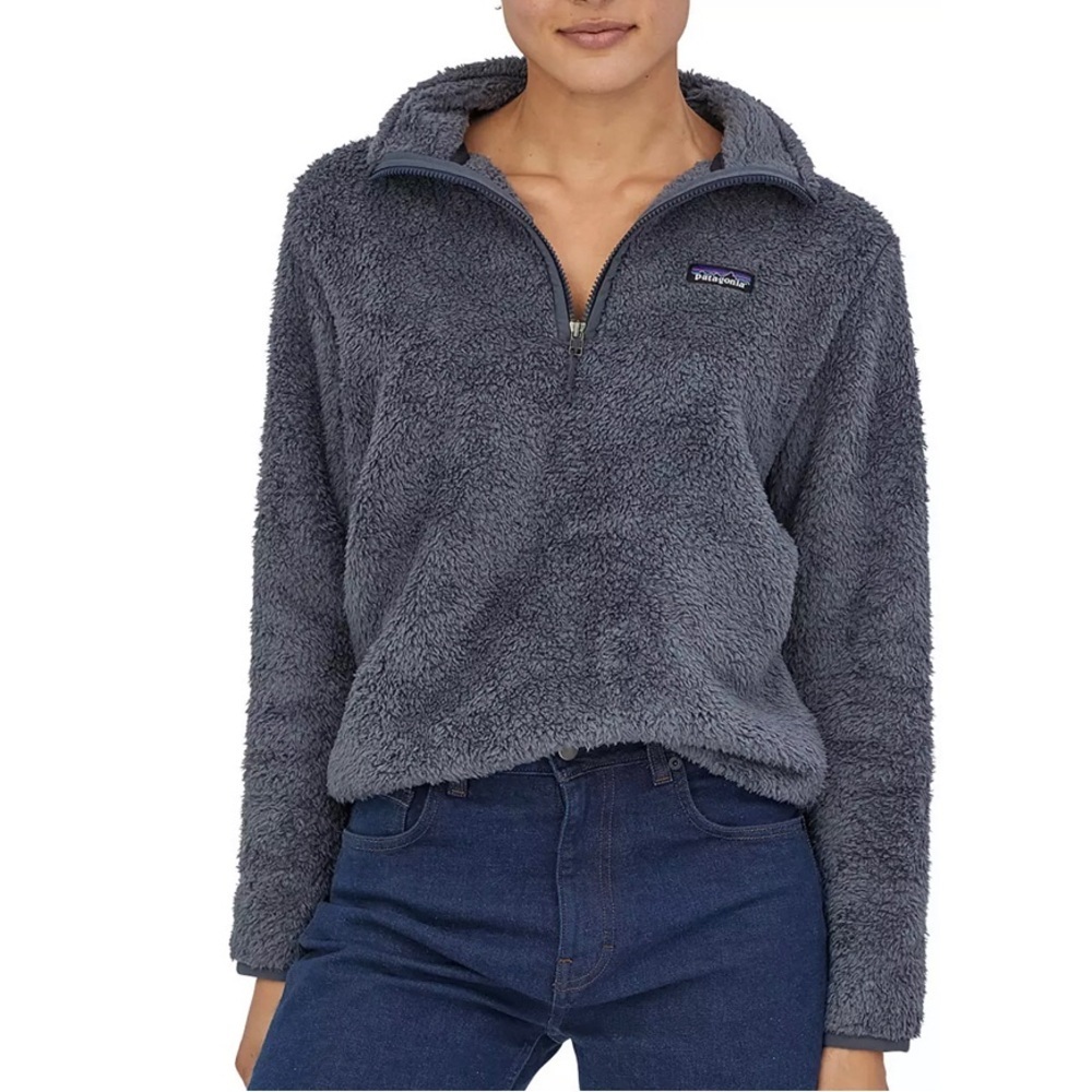 PATAGONIA Women's Los Gatos 1/4 Zip Smolder Blue Gray Small Fleece Coat Pullover - Picture 1 of 8